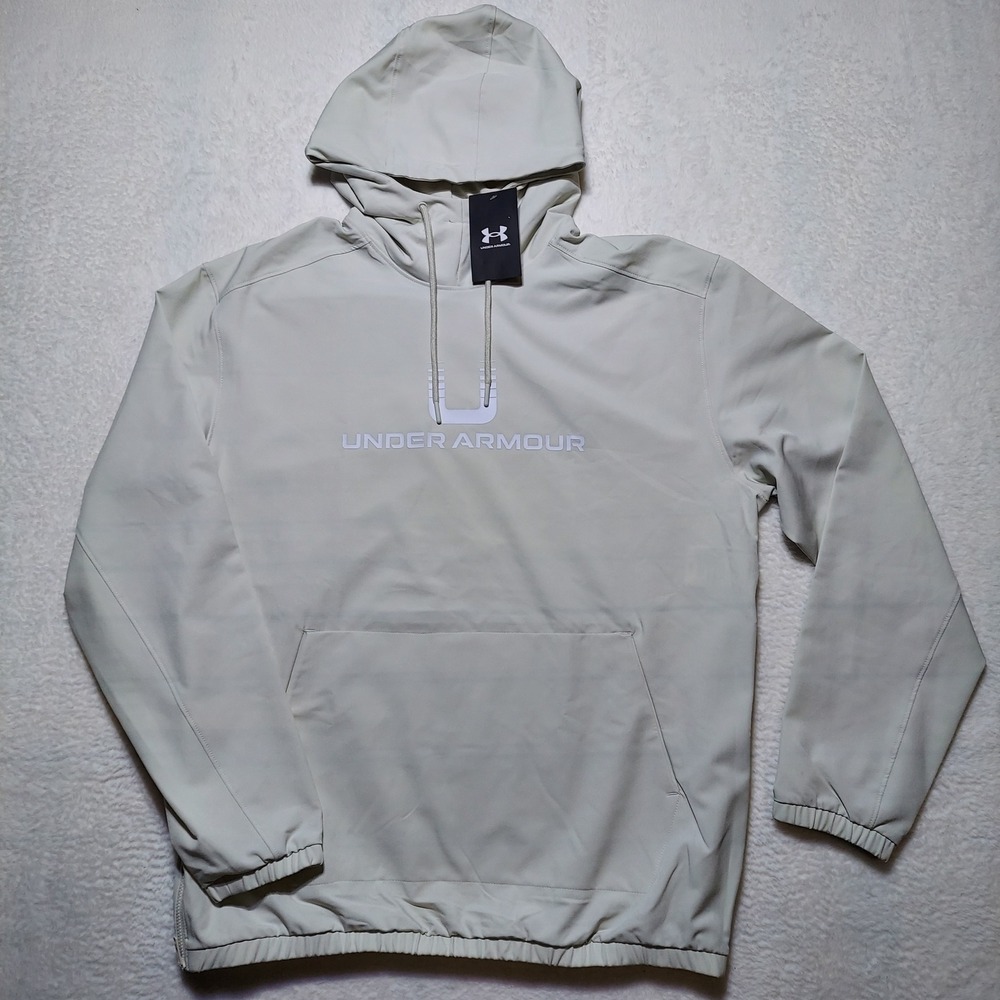 $ 110 Under Armour UA Unstoppable Wvn Hoodie Mens Size M Gray 6003864 AVY 110
